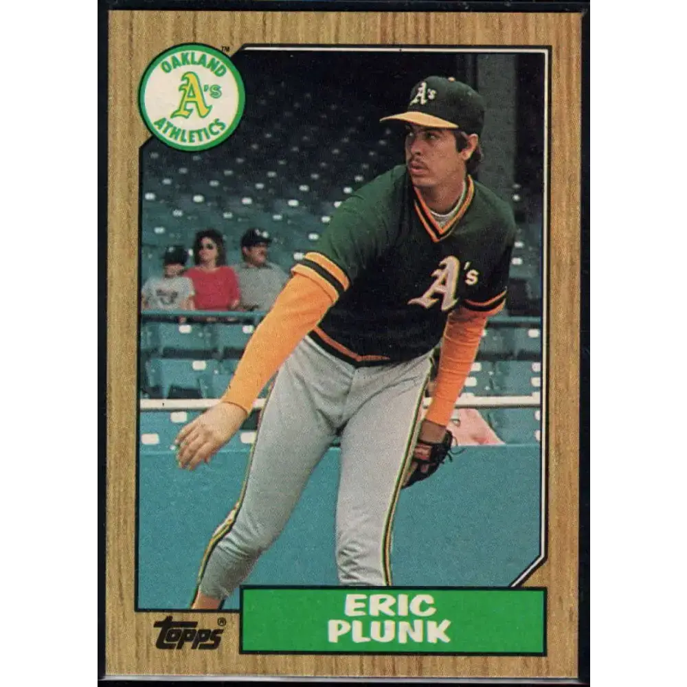 1987 Topps #587 Eric Plunk EX Excellent Oakland Athletics Baseball Card - Baseball Card Single
