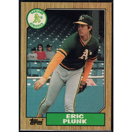 1987 Topps #587 Eric Plunk EX Excellent Oakland Athletics Baseball Card