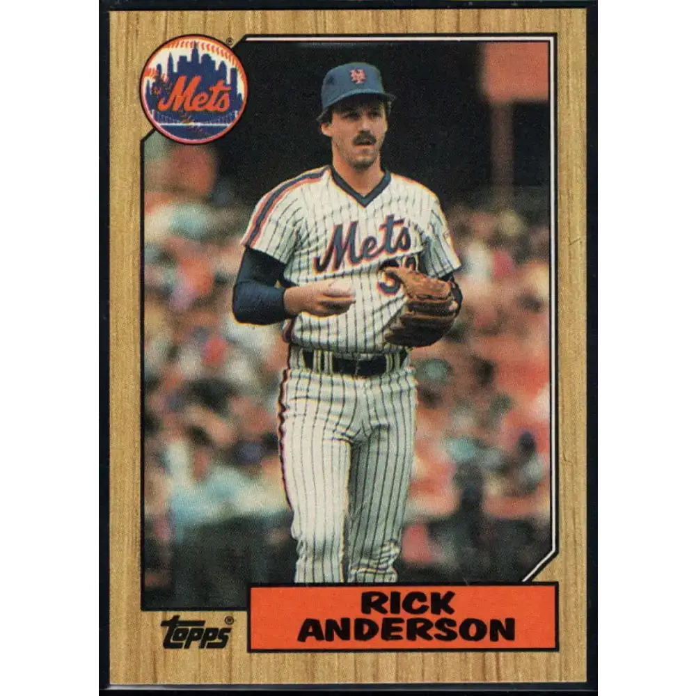 1987 Topps #594 Rick Anderson EX Excellent RC Rookie New York Mets Baseball Card - Baseball Card Single