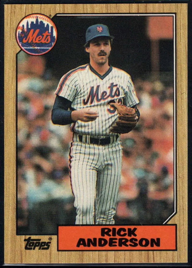 1987 Topps #594 Rick Anderson EX Excellent RC Rookie New York Mets Baseball Card - Baseball Card Single