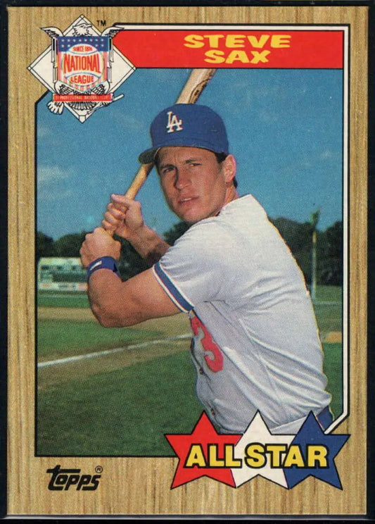 1987 Topps #596 Steve Sax EX Excellent Los Angeles Dodgers Baseball Card - Baseball Card Single