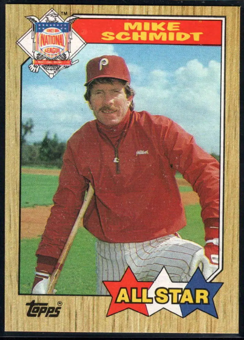 1987 Topps #597 Mike Schmidt EX Excellent Philadelphia Phillies Baseball Card - Baseball Card Single