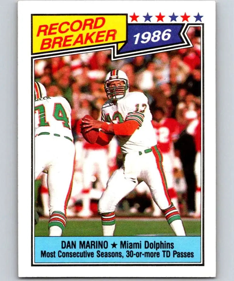 1987 Topps #6 Dan Marino EX Excellent Miami Dolphins Football Card - Football Card Single