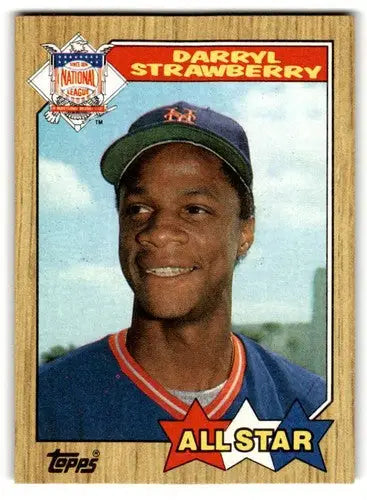 Original gloss Darryl Strawberry Mets baseball card from 1987 Topps #601