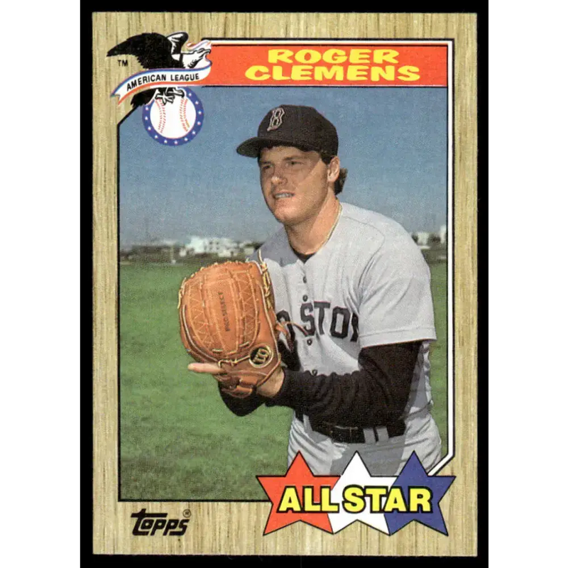 1987 Topps #614 Roger Clemens EX/NM Boston Red Sox Baseball Card - Baseball Card Single