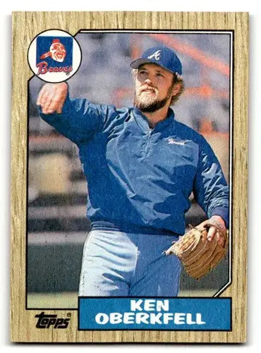 Original gloss Ken Oberkfell Atlanta baseball card from 1987 Topps #627