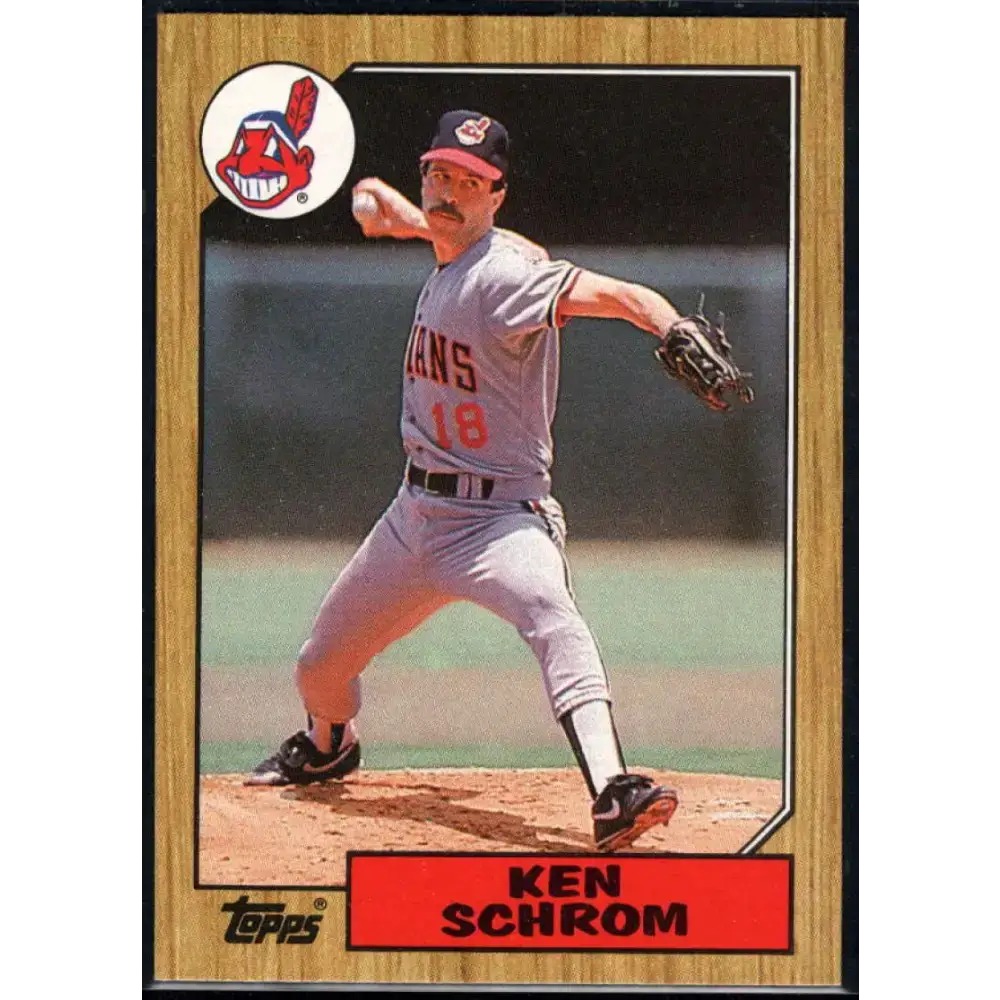 1987 Topps #635 Ken Schrom EX Excellent Cleveland Indians Baseball Card - Baseball Card Single