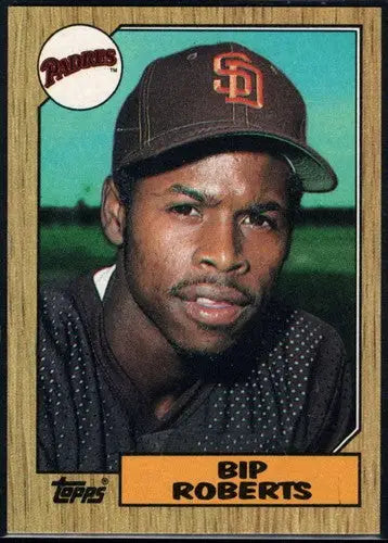 Vintage 1987 Topps Bip Roberts Padres rookie card with original gloss, cards typically sell