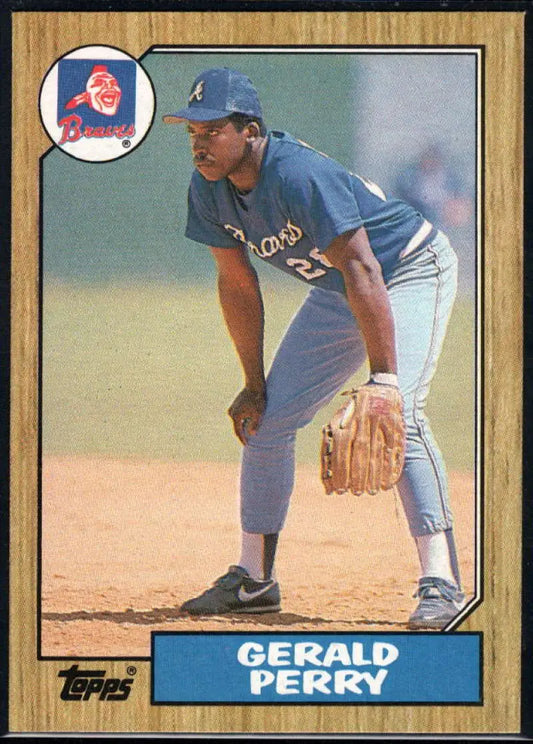 1987 Topps #639 Gerald Perry EX Excellent Atlanta Braves Baseball Card - Baseball Card Single