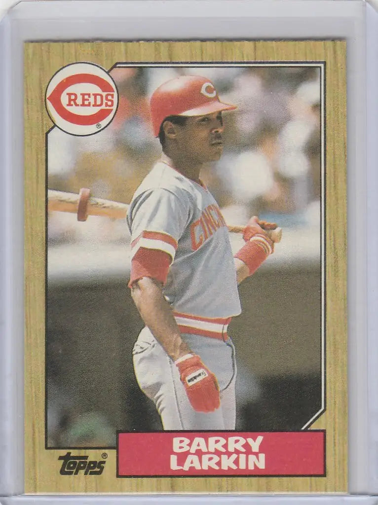 Baseball card of Barry Larkin Cincinnati Reds from 1987 Topps #648 RC