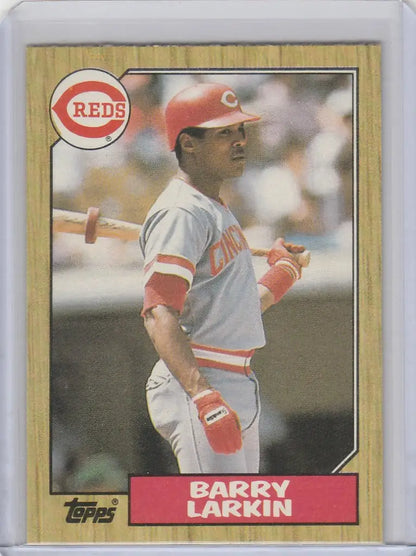 Baseball card of Barry Larkin Cincinnati Reds from 1987 Topps #648 RC