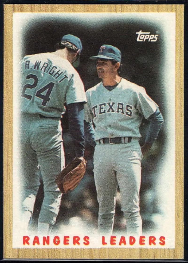 1987 Topps #656 Ricky Wright/Bobby Valentine EX Excellent Texas Rangers Baseball Card - Baseball Card Single