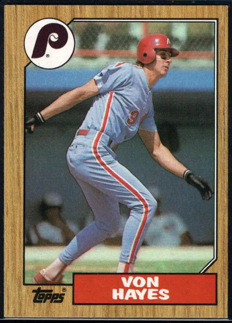 1987 Topps #666 Von Hayes EX Excellent Philadelphia Phillies Baseball Card - Baseball Card Single