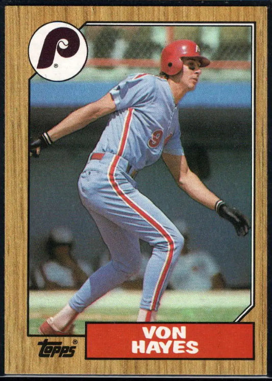 1987 Topps #666 Von Hayes EX Excellent Philadelphia Phillies Baseball Card - Baseball Card Single