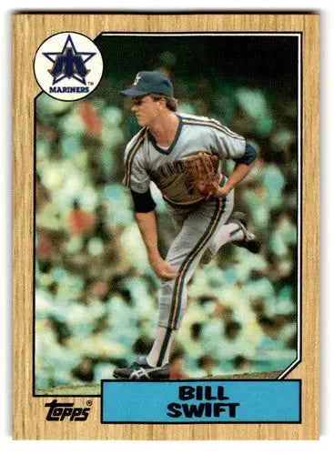Original gloss Bill Swift Seattle Mariners baseball card from 1987 Topps #67