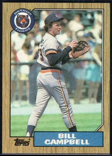 Original gloss of 1987 Topps Bill Campbell NM-MT Tigers trading card featuring Campbell NM-MT