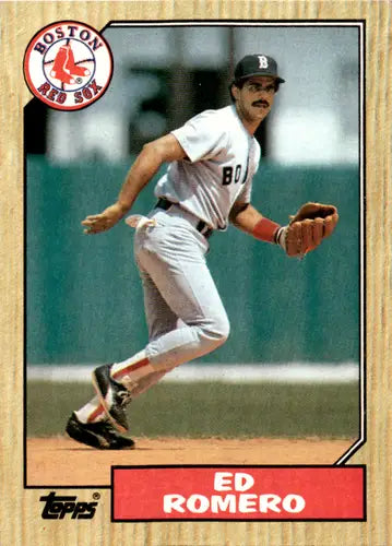 Ed Romero baseball card from 1987 Topps NM-MT Red Sox with original gloss