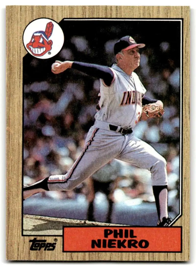 1987 Topps #694 Phil Niekro EX Excellent Cleveland Indians Baseball Card - Baseball Card Single