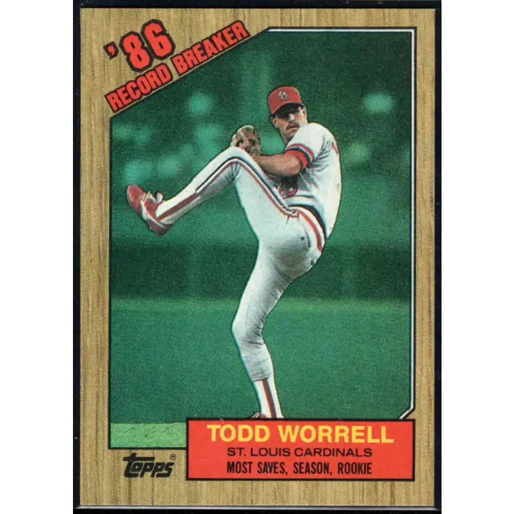 1987 Topps #7 Todd Worrell EX Excellent St. Louis Cardinals Baseball Card - Baseball Card Single