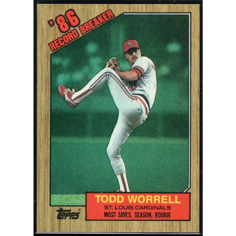 1987 Topps #7 Todd Worrell EX Excellent St. Louis Cardinals Baseball Card - Baseball Card Single
