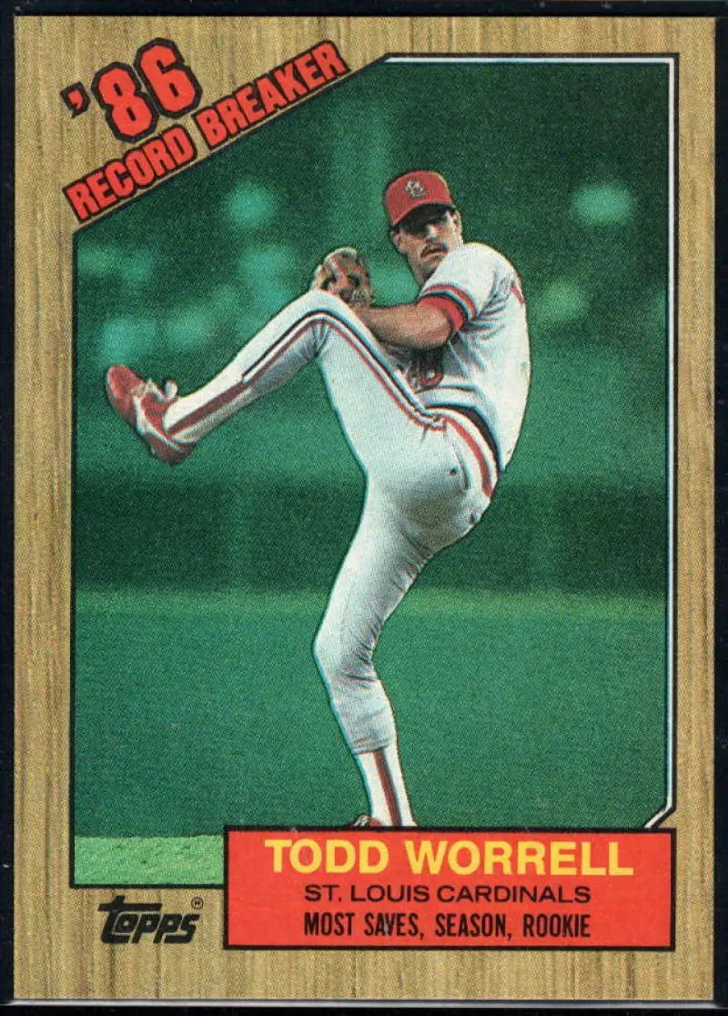 1987 Topps #7 Todd Worrell EX Excellent St. Louis Cardinals Baseball Card - Baseball Card Single