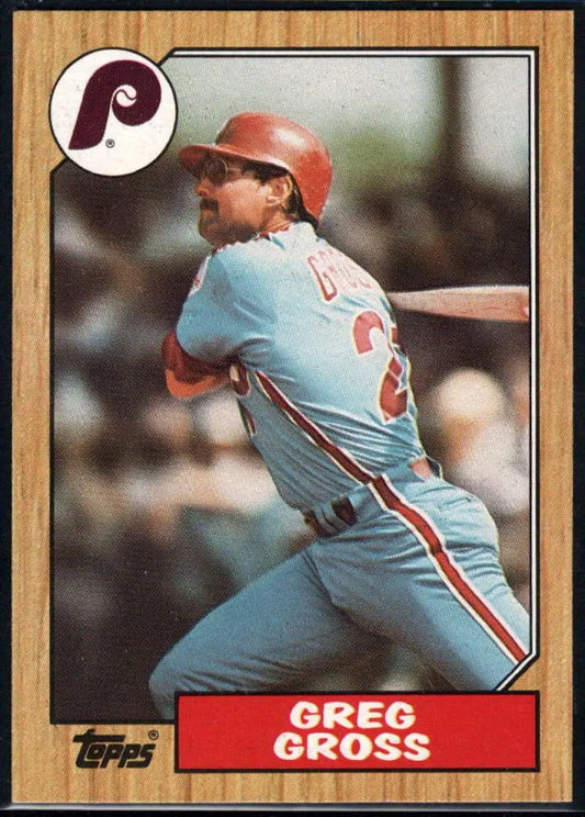 1987 Topps #702 Greg Gross EX Excellent Philadelphia Phillies Baseball Card - Baseball Card Single