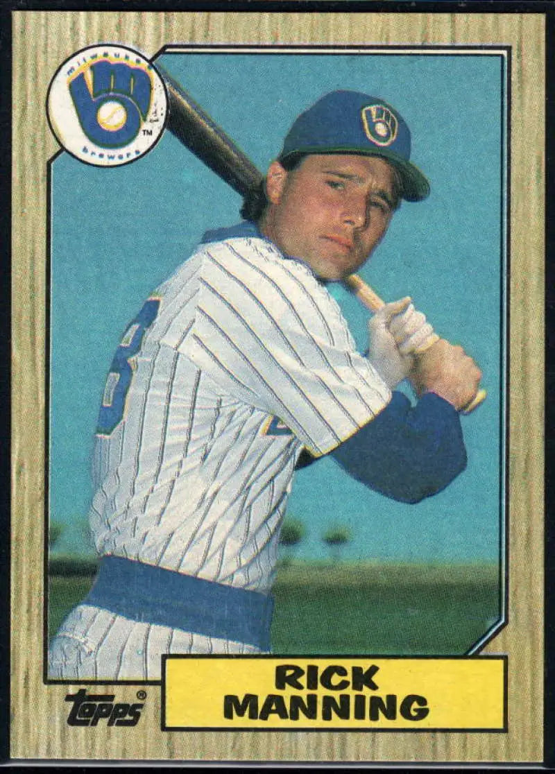 1987 Topps #706 Rick Manning EX Excellent Milwaukee Brewers Baseball Card - Baseball Card Single