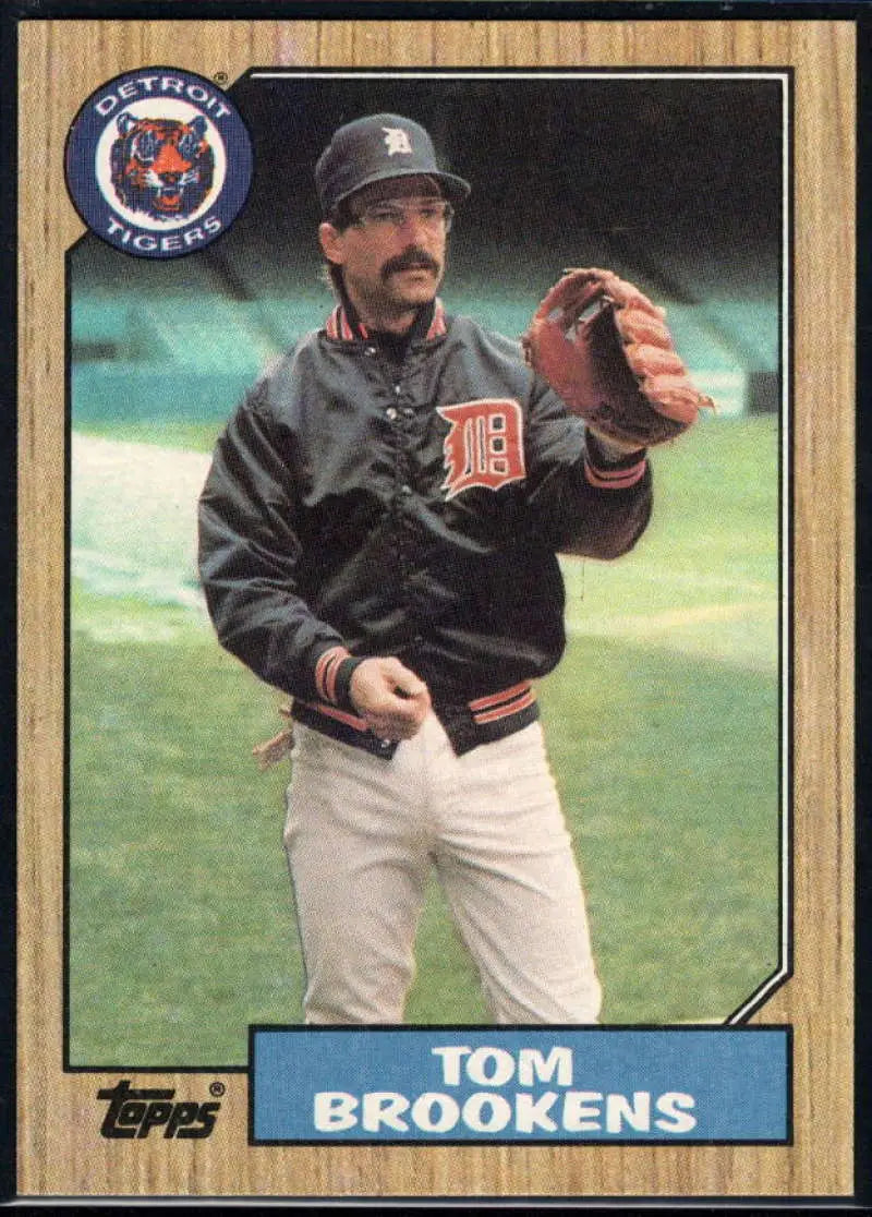 1987 Topps #713 Tom Brookens EX Excellent Detroit Tigers Baseball Card - Baseball Card Single