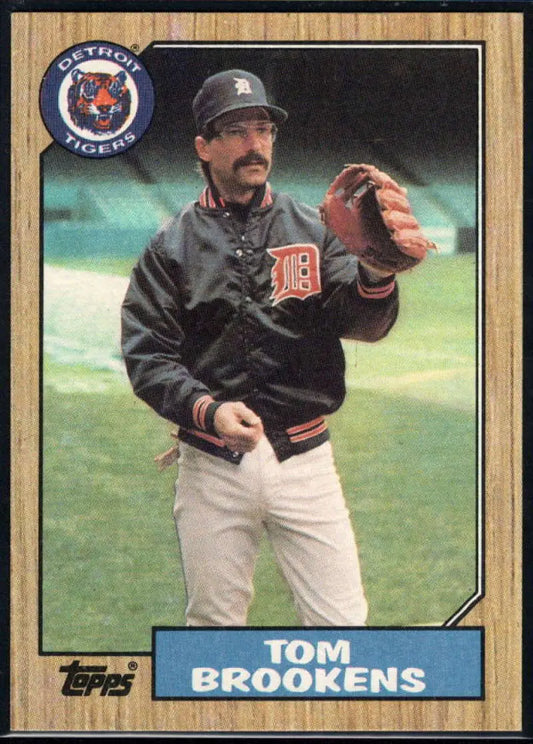 1987 Topps #713 Tom Brookens EX Excellent Detroit Tigers Baseball Card - Baseball Card Single