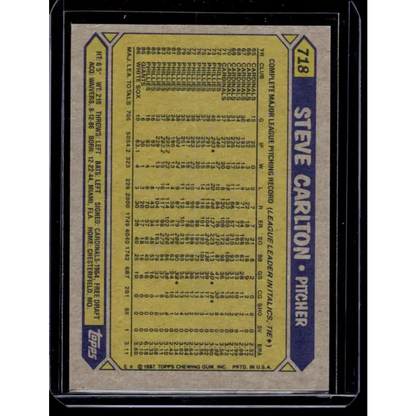1987 Topps #718 Steve Carlton Chicago White Sox NM-MT Baseball Card