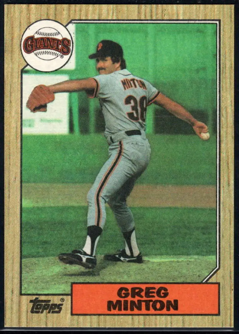 1987 Topps #724 Greg Minton EX Excellent San Francisco Giants Baseball Card - Baseball Card Single