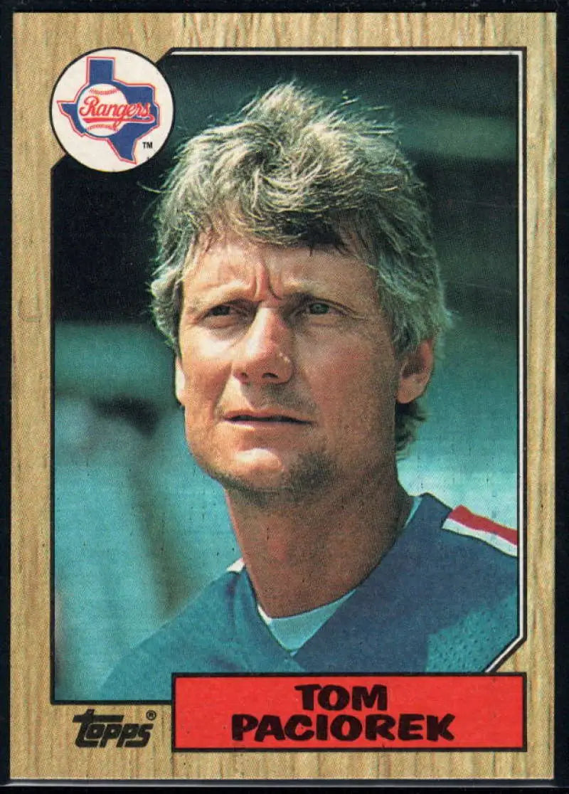 1987 Topps #729 Tom Paciorek EX Excellent Texas Rangers Baseball Card - Baseball Card Single