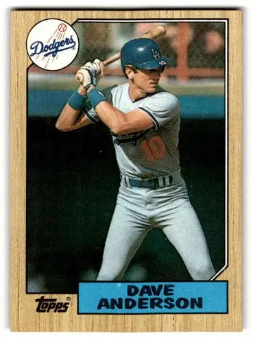 Original gloss Dave Anderson Los Angeles Dodgers baseball card from 1987 Topps series