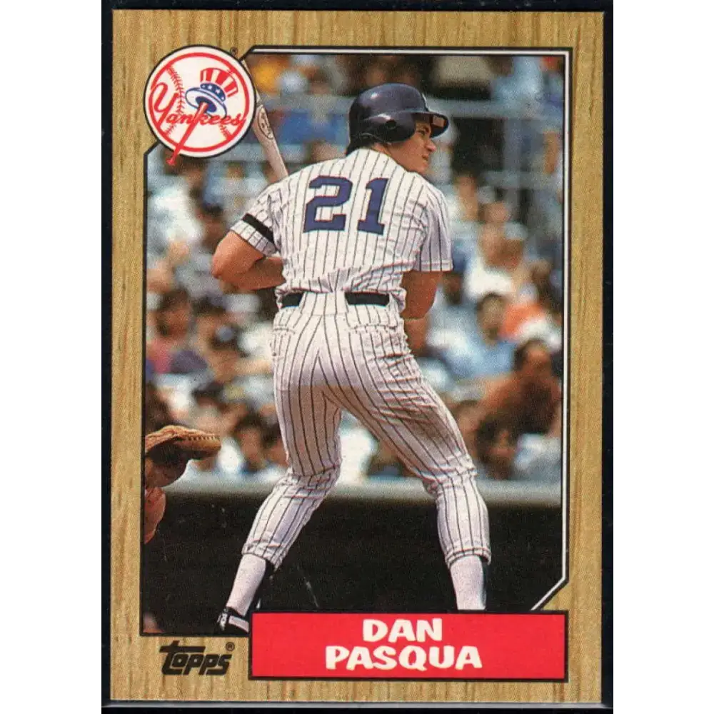 1987 Topps #74 Dan Pasqua EX Excellent New York Yankees Baseball Card - Baseball Card Single