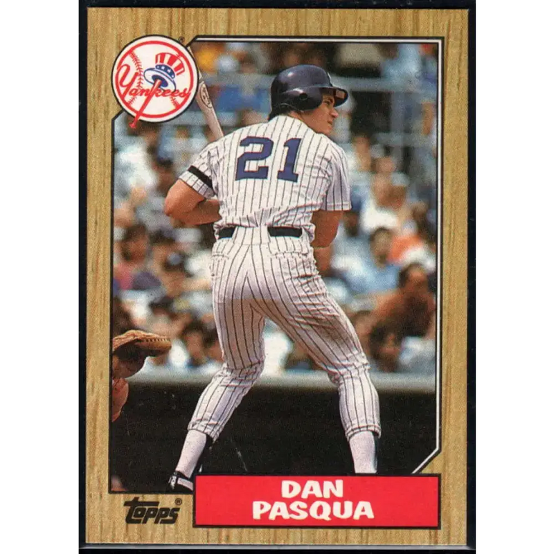 1987 Topps #74 Dan Pasqua EX Excellent New York Yankees Baseball Card - Baseball Card Single