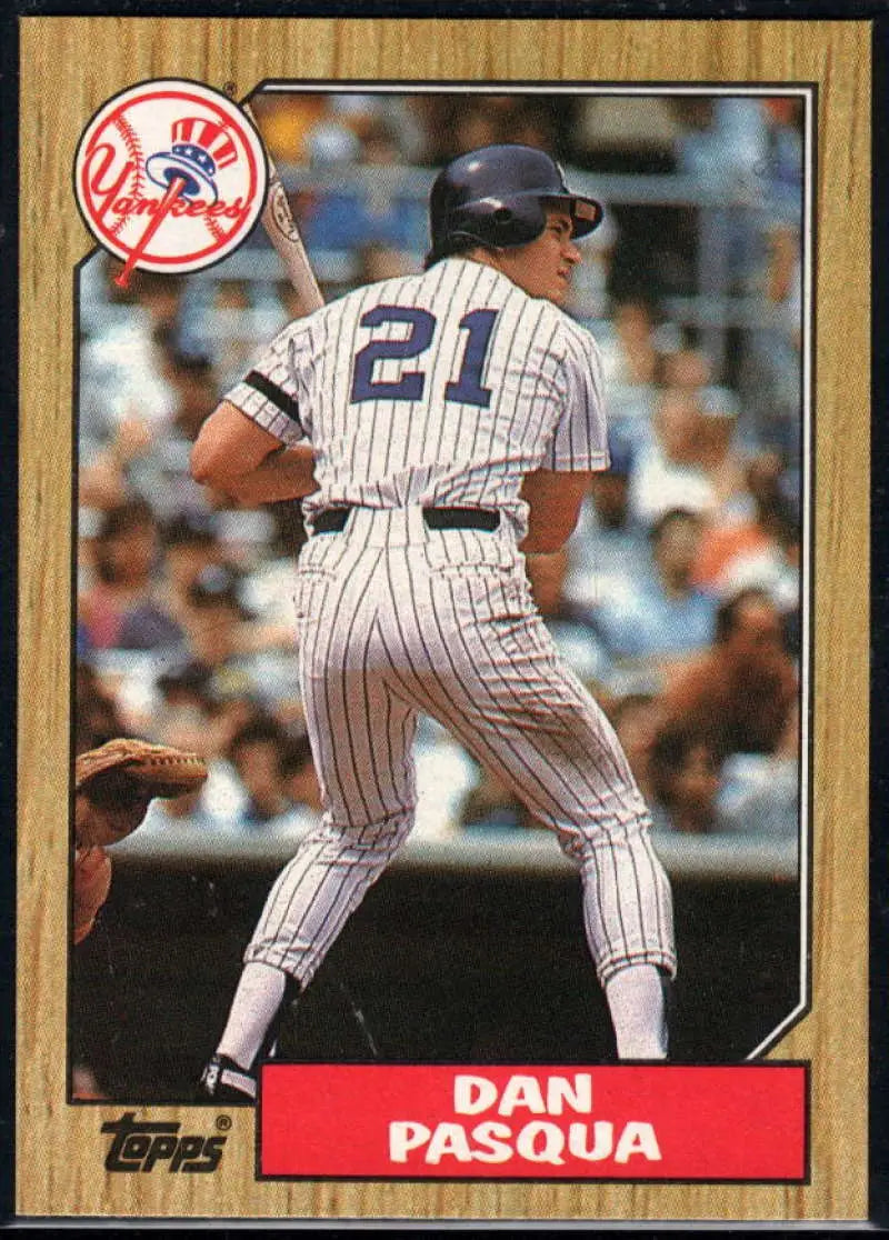 1987 Topps #74 Dan Pasqua EX Excellent New York Yankees Baseball Card - Baseball Card Single