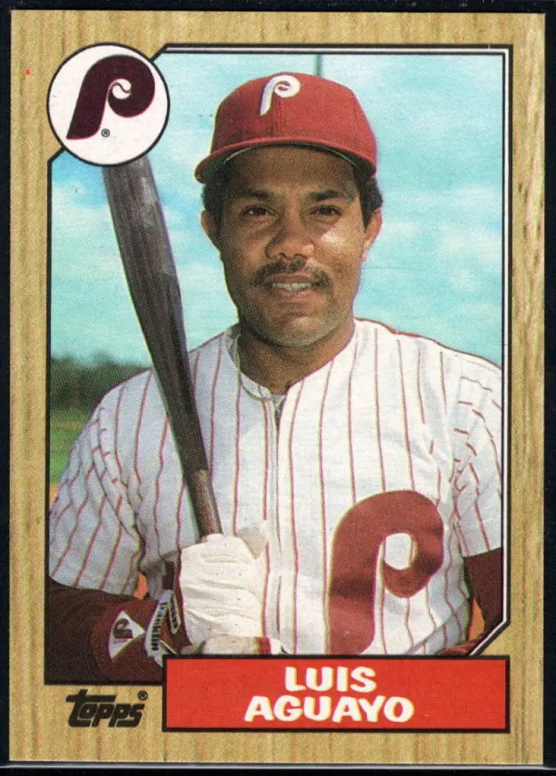 1987 Topps #755 Luis Aguayo EX Excellent Philadelphia Phillies Baseball Card - Baseball Card Single