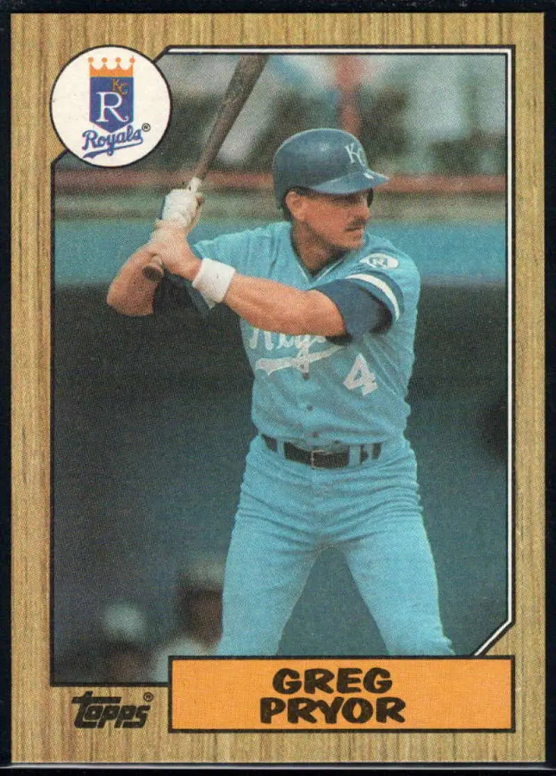 1987 Topps #761 Greg Pryor EX Excellent Kansas City Royals Baseball Card - Baseball Card Single