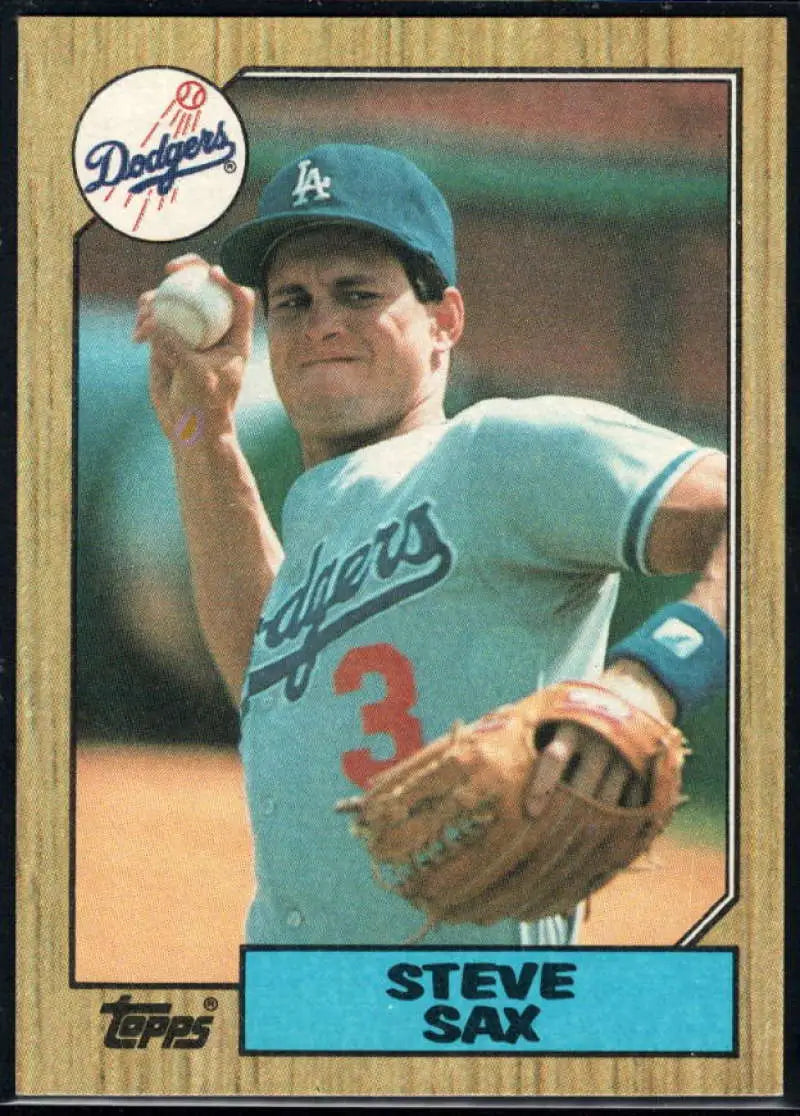 1987 Topps #769 Steve Sax EX Excellent Los Angeles Dodgers Baseball Card - Baseball Card Single