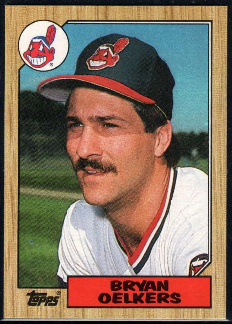 1987 Topps #77 Bryan Oelkers EX Excellent Cleveland Indians Baseball Card - Baseball Card Single