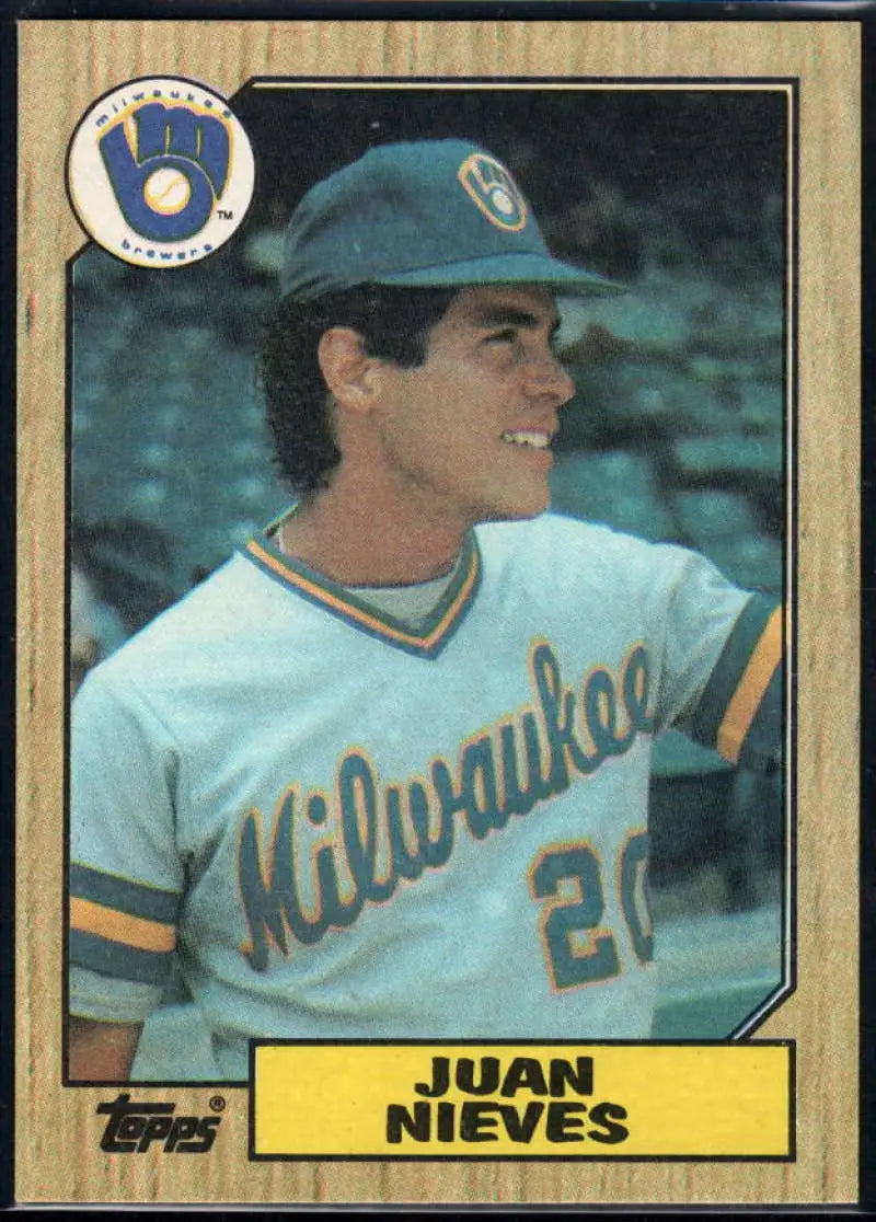 1987 Topps #79 Juan Nieves EX Excellent Milwaukee Brewers Baseball Card - Baseball Card Single