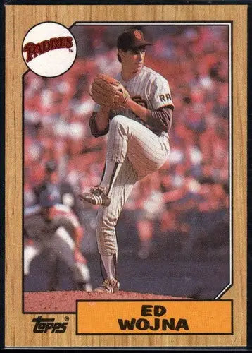 Ed Wojna baseball card from 1987 Topps #88 with original gloss and Wojna NM-MT condition