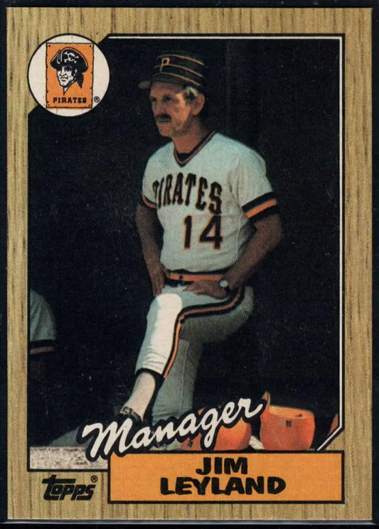 1987 Topps #93 Jim Leyland EX Excellent RC Rookie Pittsburgh Pirates Baseball Card - Baseball Card Single