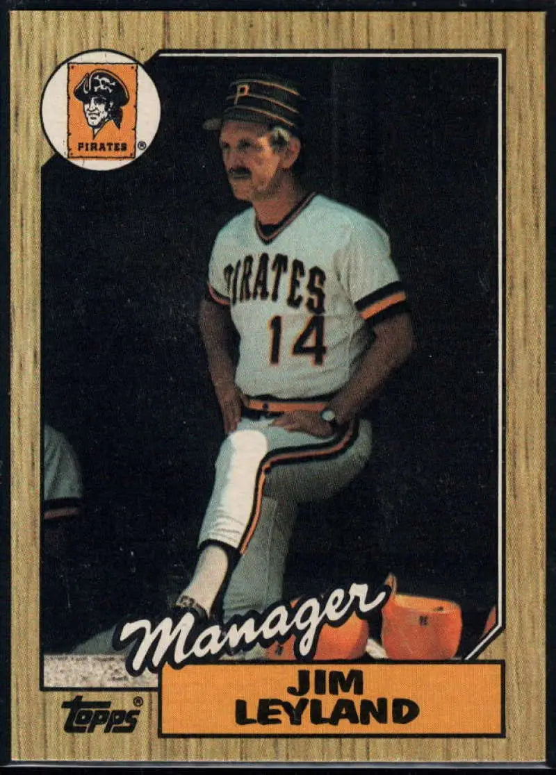 1987 Topps #93 Jim Leyland EX Excellent RC Rookie Pittsburgh Pirates Baseball Card - Baseball Card Single