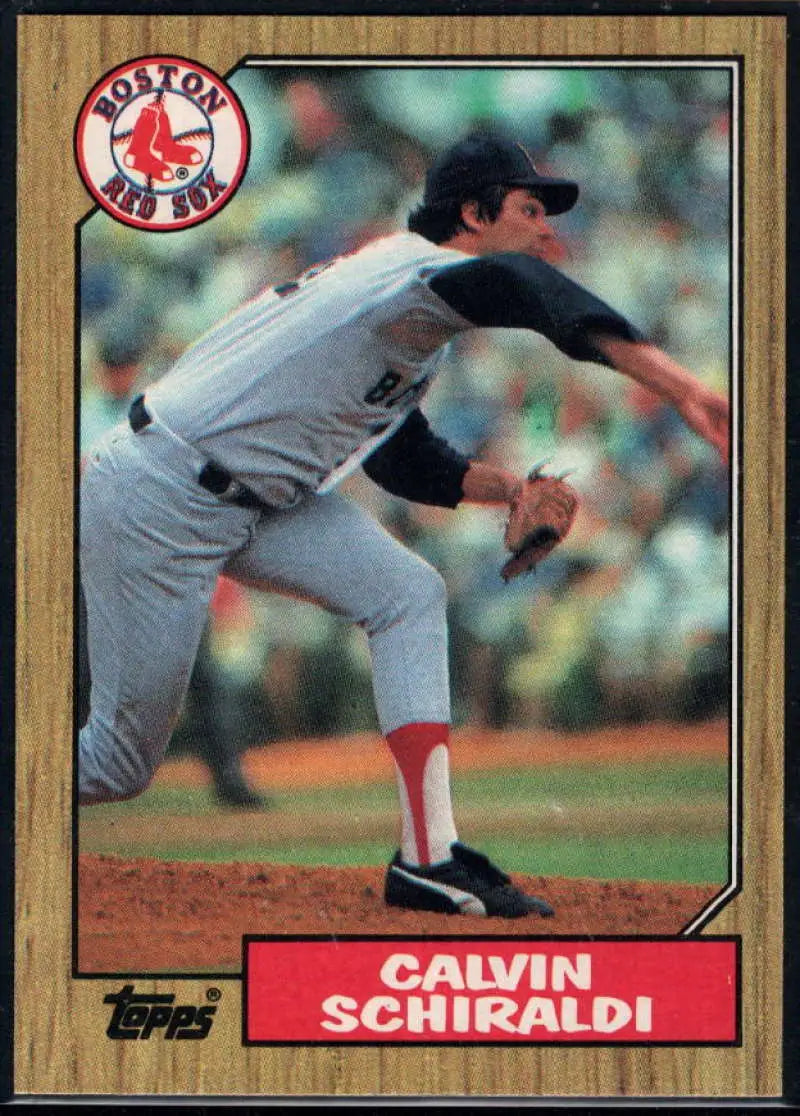 1987 Topps #94 Calvin Schiraldi EX Excellent Boston Red Sox Baseball Card - Baseball Card Single