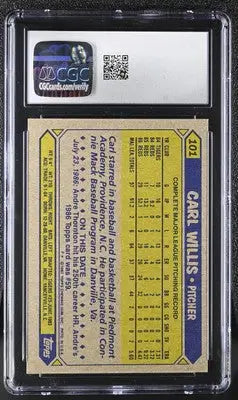 1987 Topps Carl Willis #101 Baseball CGC 9