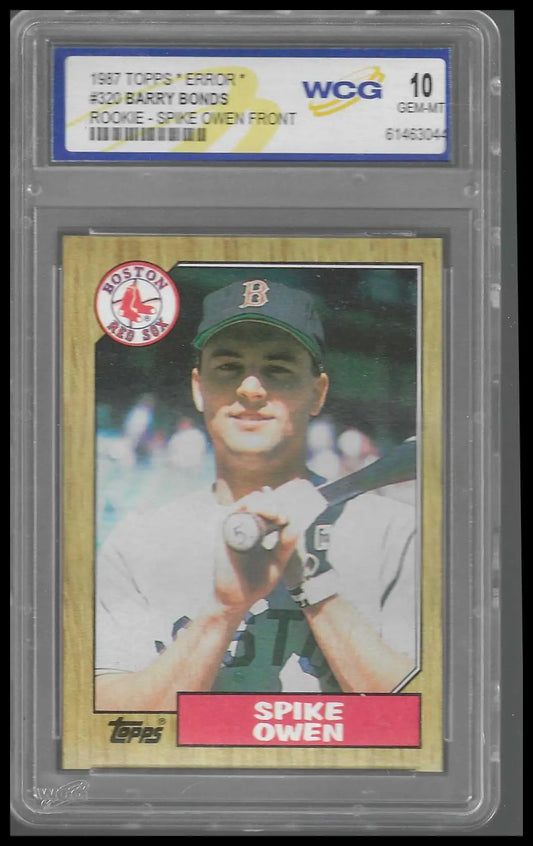 1987 Topps *ERROR* #320 Barry Bonds RC Spike Owen Front WCG 10 GEM/MT - Baseball Card Single