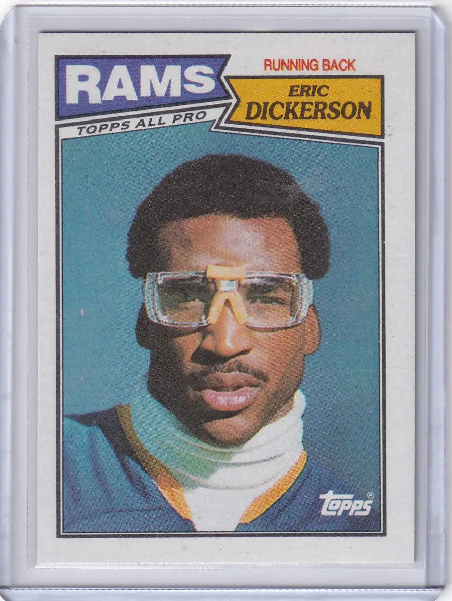 1987 Topps Football #146 Eric Dickerson card featuring Los Angeles Rams artwork