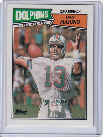 1987 Topps Football #233 Dan Marino card featuring Miami Dolphins star quarterback