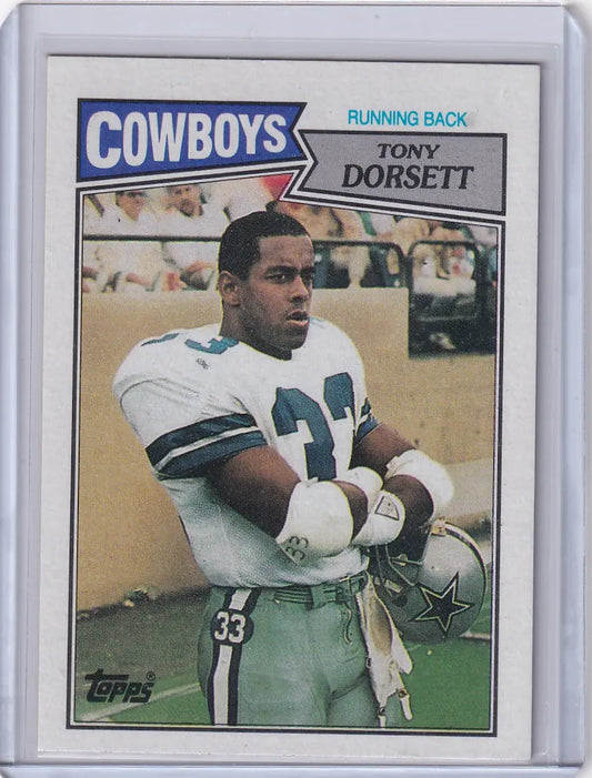 1987 Topps Football #263 Tony Dorsett card featuring Dallas Cowboys legend